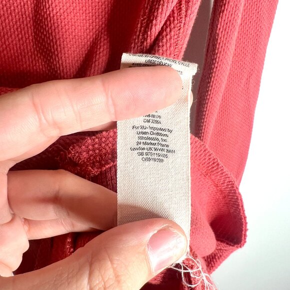 Free People We the Free Knit Henley Bandana Cuff Sleeve Top Thermal Waffle Knit - Picture 6 of 7